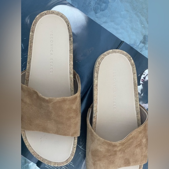 Veronica Beard Dresdyn Caramel Platform Slide Cork Sandal Size 8M - Picture 6 of 13